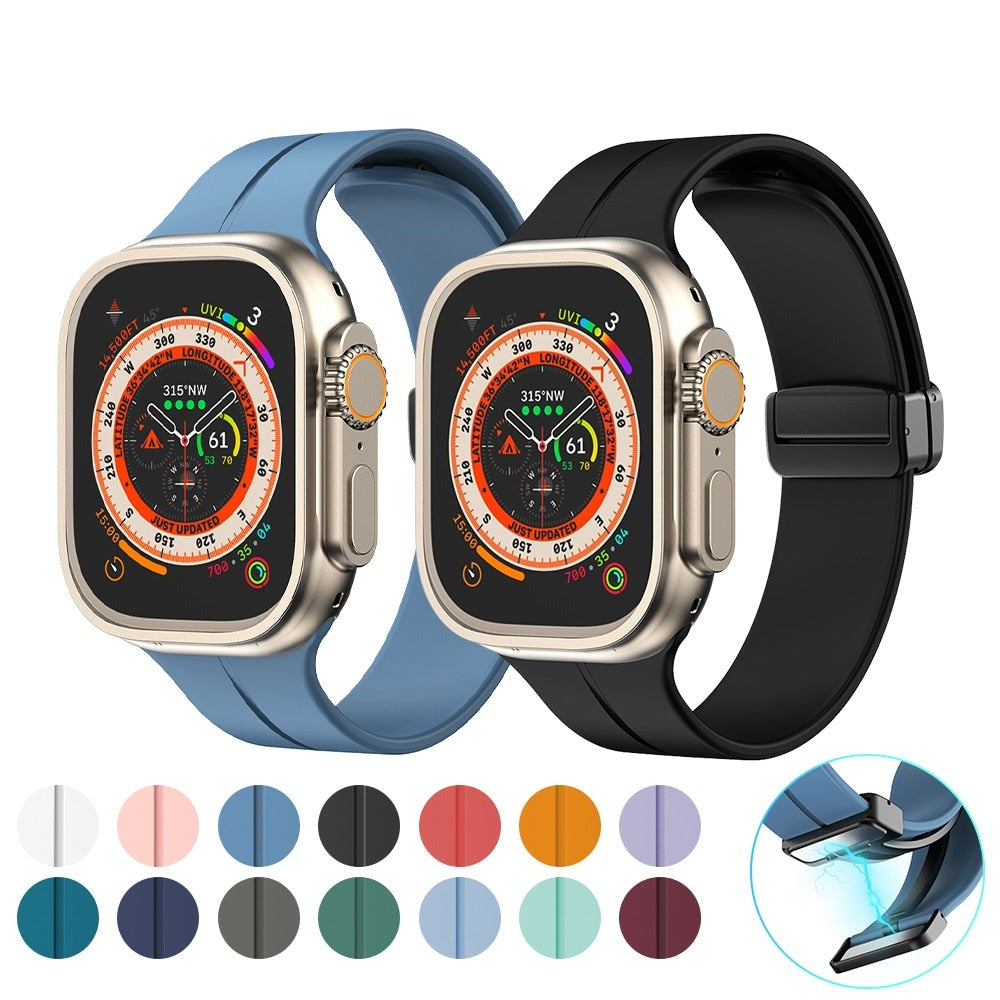 Silicone Magnetic Folding Band For Apple Watch