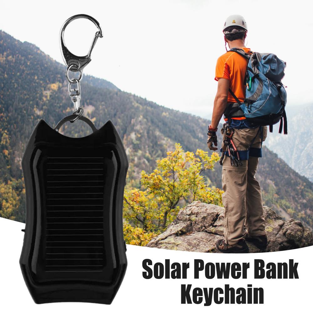 Keychain Solar Power Battery Charger With Flashlight