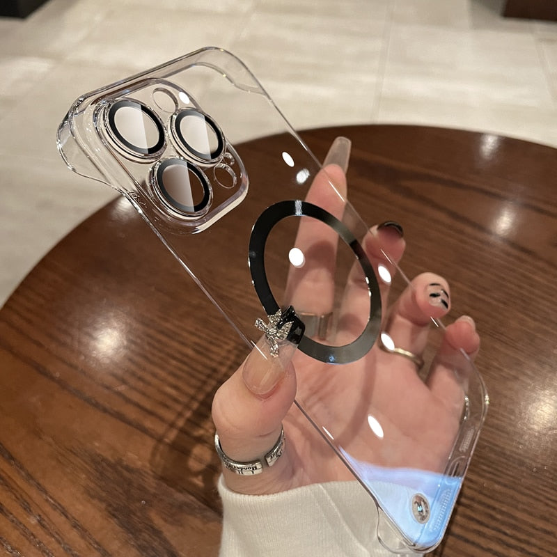 Transparent Frameless Magnetic Magsafe Slim Case for iPhone