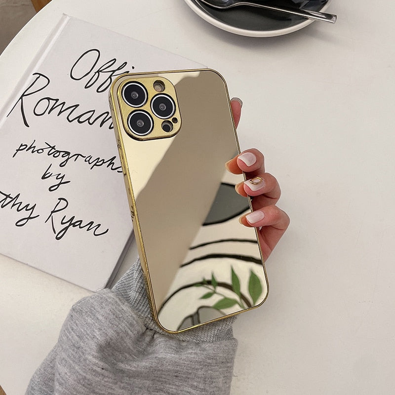 Silver Golden Mirror Shockproof Case for iPhone