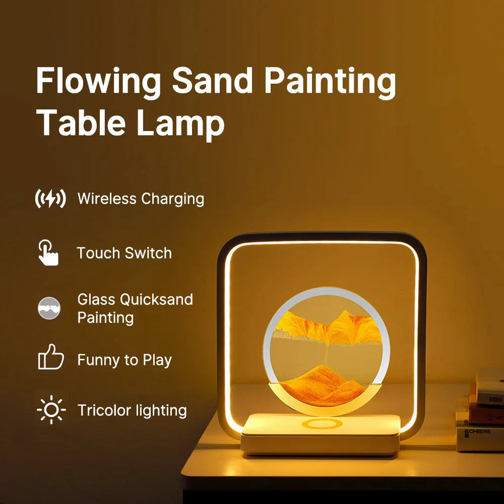 Sands of Time 2 in 1 Wireless Charging Table Lamp