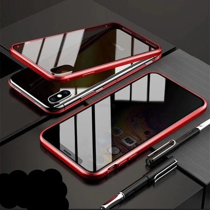 Anti Peep Antispy Magnetic Privacy Glass Case for iPhone