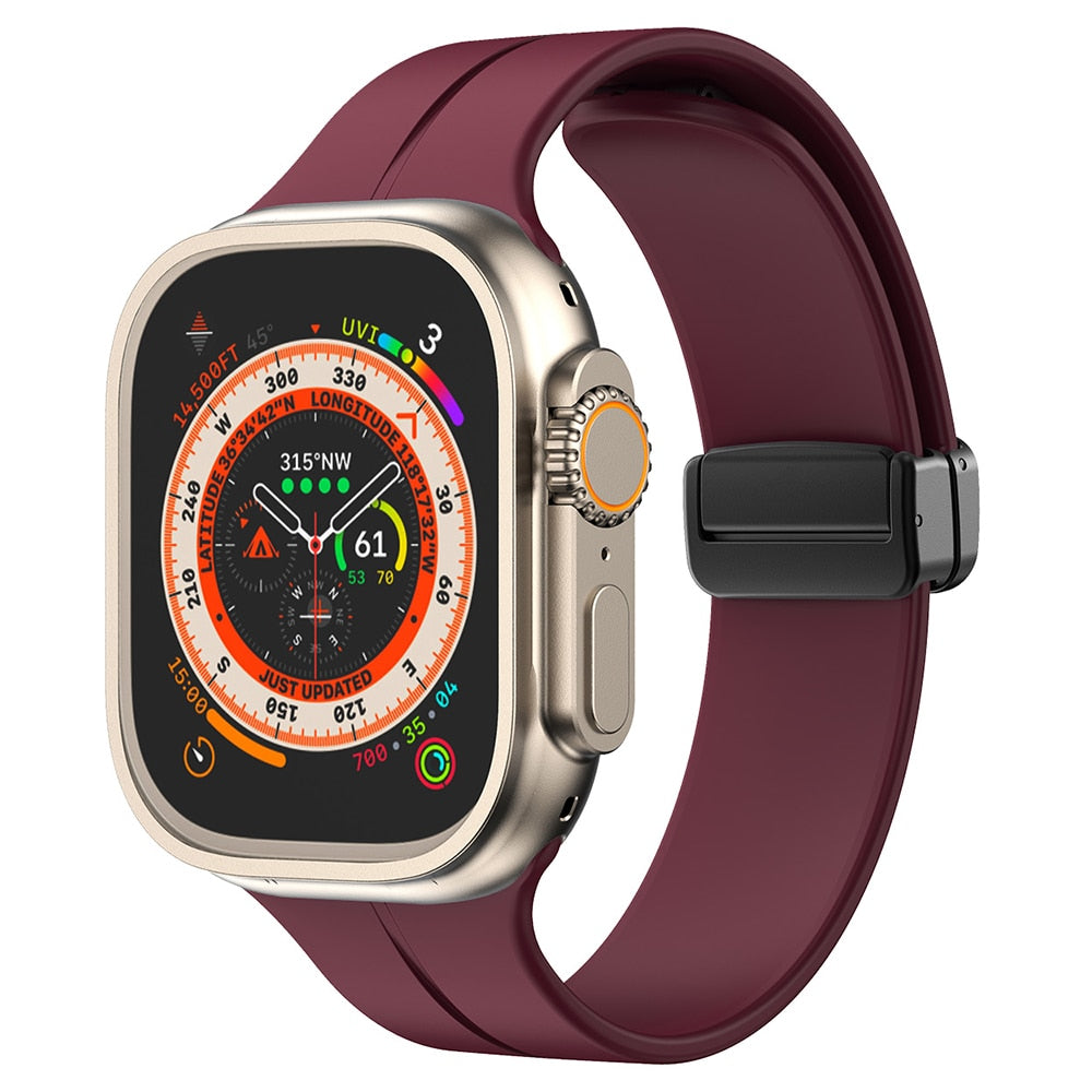 Silicone Magnetic Folding Band For Apple Watch