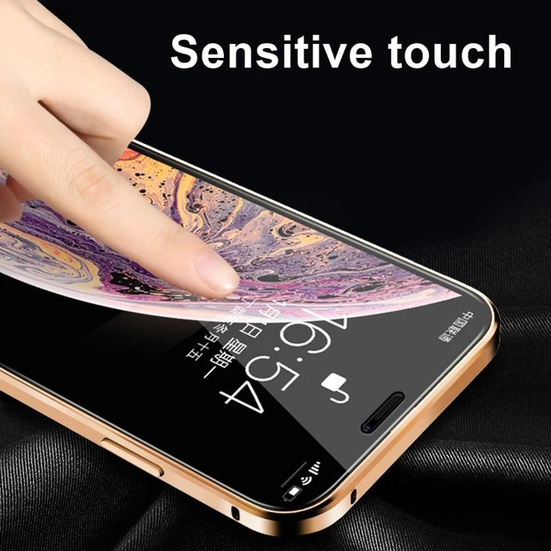 Anti Peep Antispy Magnetic Privacy Glass Case for iPhone