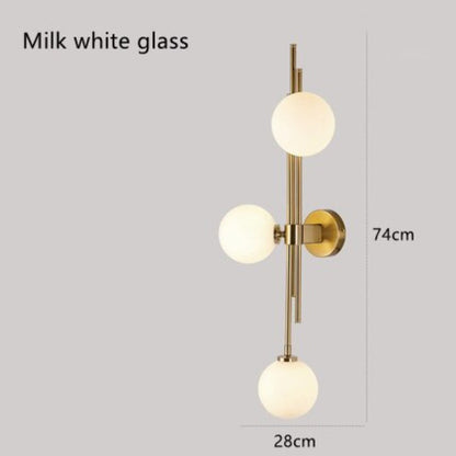 Golden Glass Ball Postmodern Wall Lamp