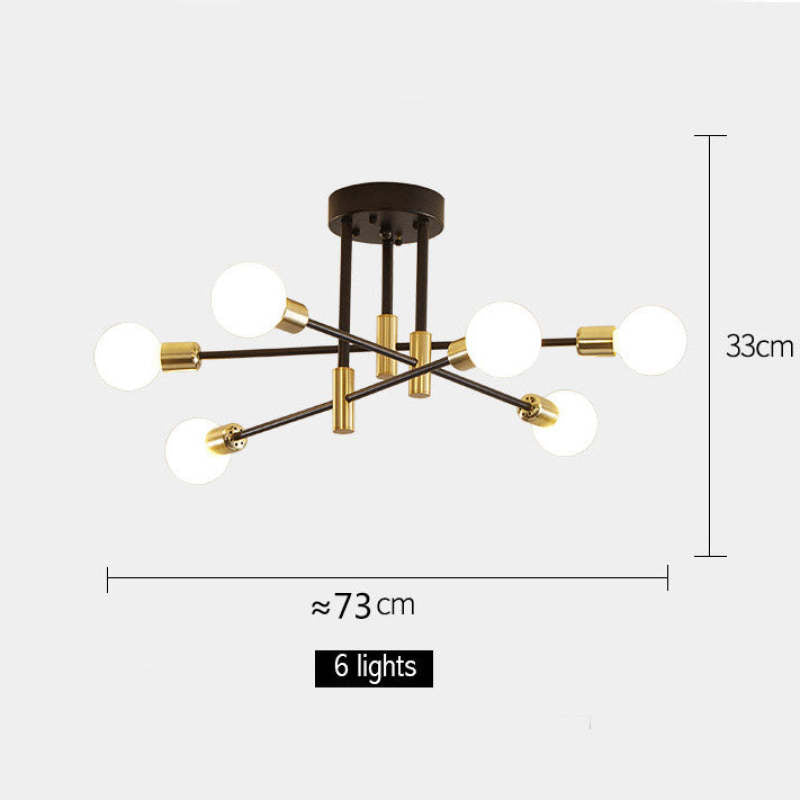 Modern Nordic Black LED Chandelier Pendant Light For Living Room, Bedroom