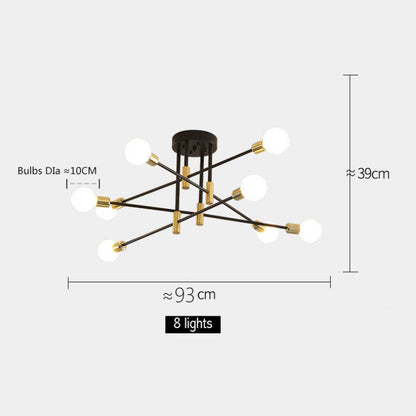 Modern Nordic Black LED Chandelier Pendant Light For Living Room, Bedroom