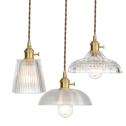 Vintage Textured Glass Pendant Lights