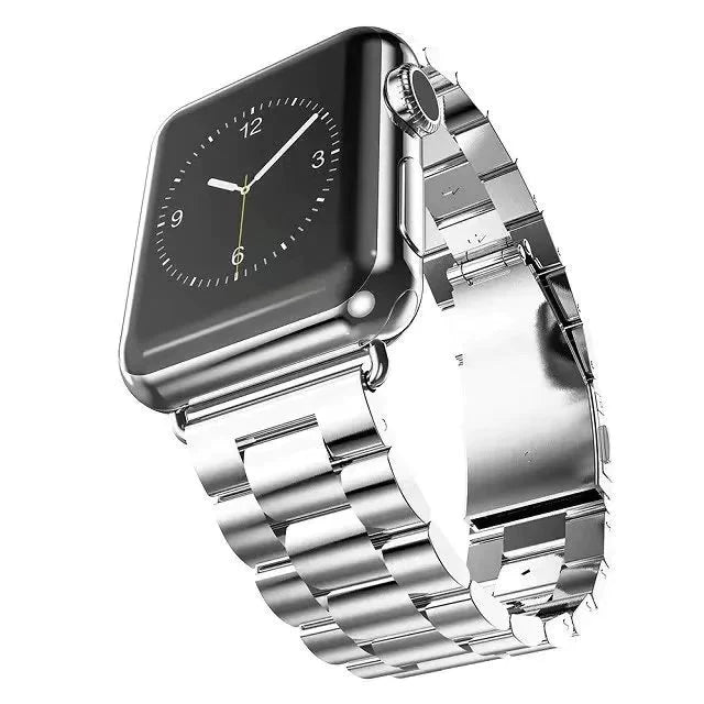 Stainless-Steel Metal Bracelet With Butterfly Buckle for Apple Watch