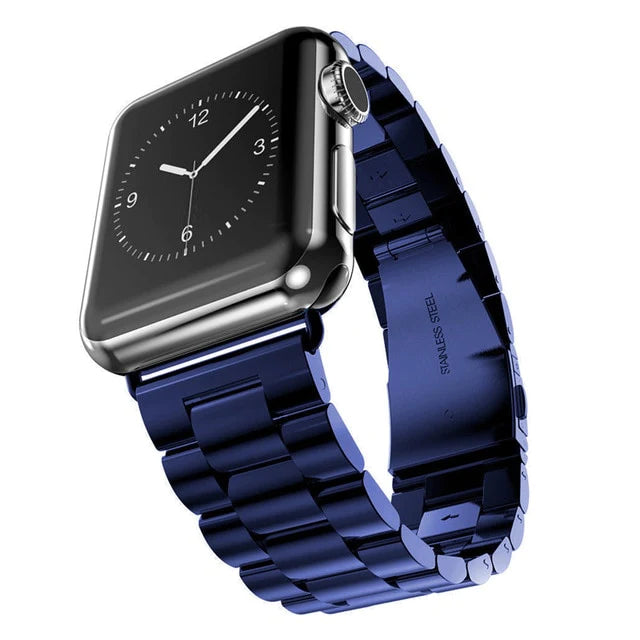 Stainless-Steel Metal Bracelet With Butterfly Buckle for Apple Watch