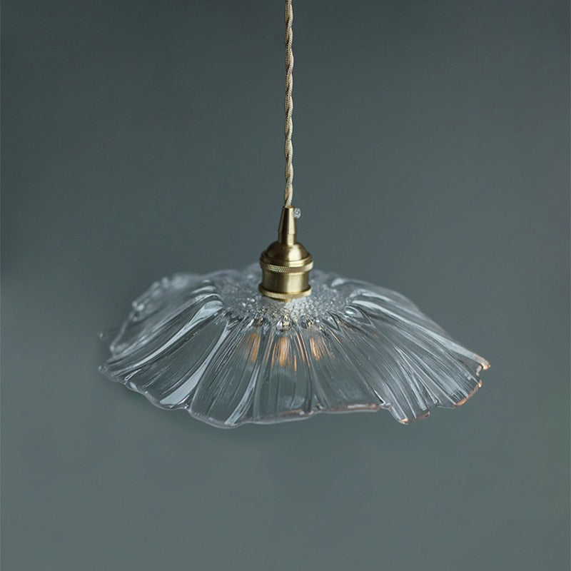 Violet - Floral Japanese Glass Pendant Light