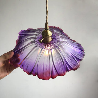 Violet - Floral Japanese Glass Pendant Light