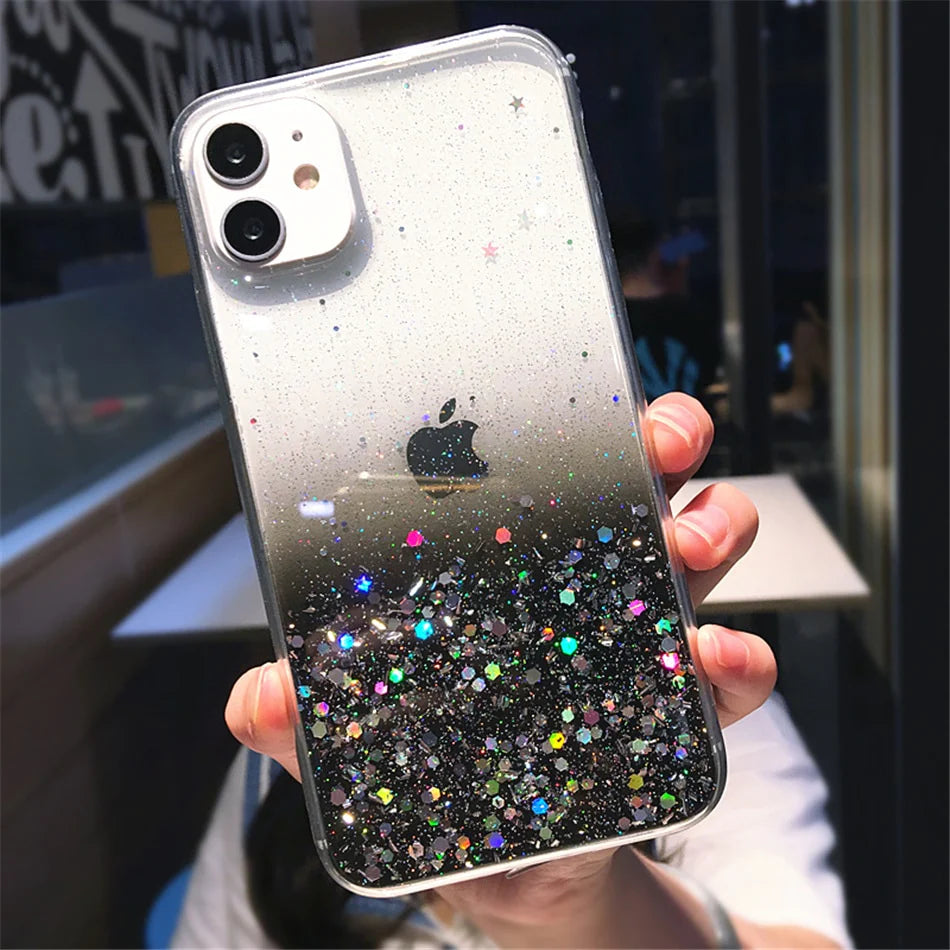 Clear Glitter Slim Phone Case For iPhone
