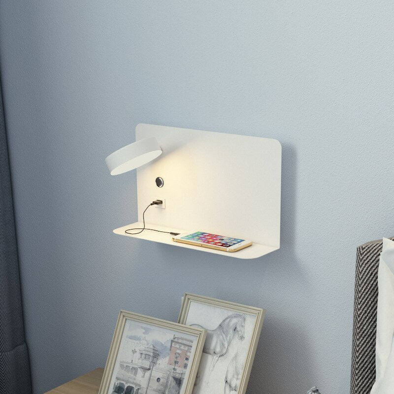 LED Bedside Wall Lamp USB Charger