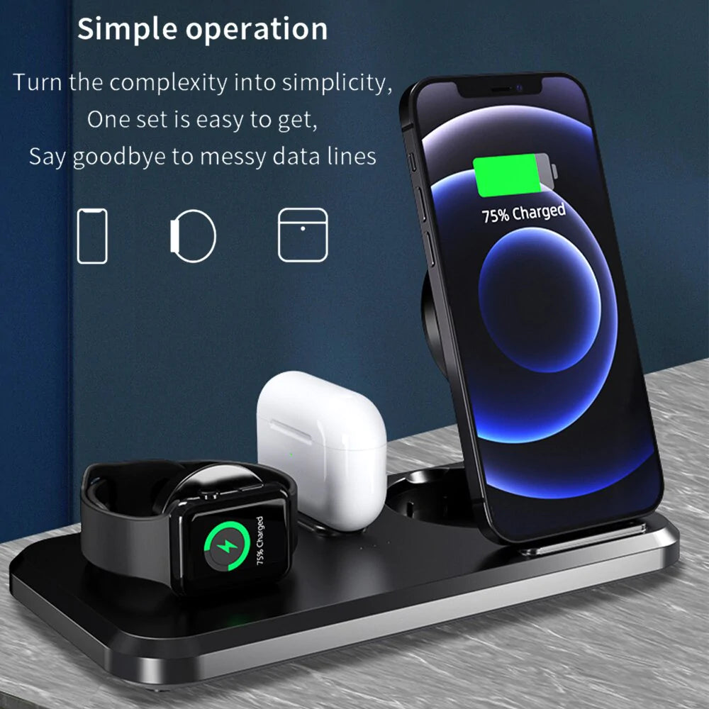 15W Qi Fast Wireless Foldable Charger Stand 3 in 1  For Apple AirPods Pro iWatch