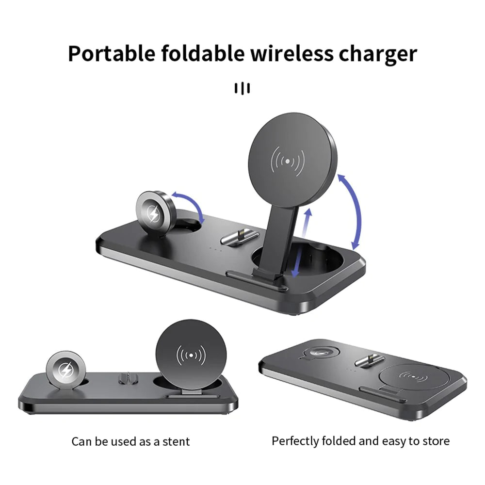 15W Qi Fast Wireless Foldable Charger Stand 3 in 1  For Apple AirPods Pro iWatch