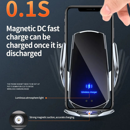 Newest 15W Qi Car Wireless Charger with Infrared Sensor & Automatic Clamping