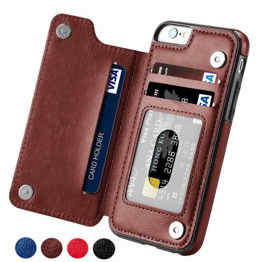 Wallet With Card Slot Leather Case For iPhone 15 14 Pro Max