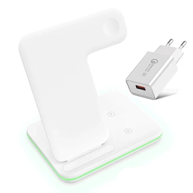 Wireless Charger Stand 15W Qi Fast Charging Dock Station for Apple Watch AirPods and iPhone