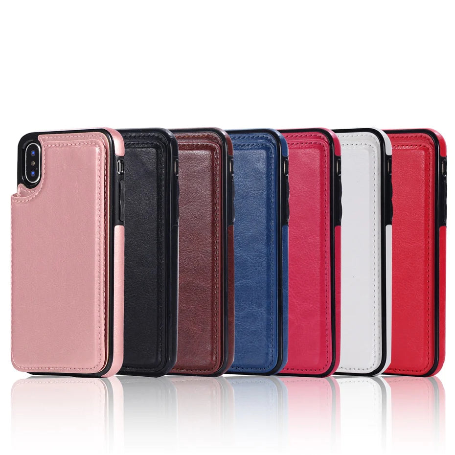 Wallet With Card Slot Leather Case For iPhone 15 14 Pro Max