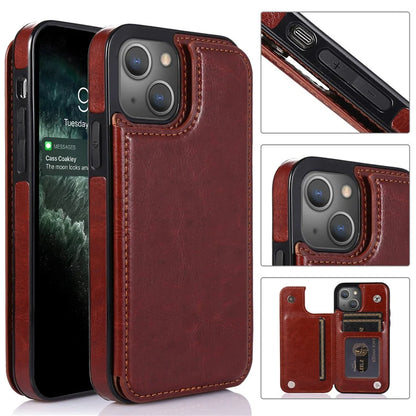 Wallet With Card Slot Leather Case For iPhone 15 14 Pro Max