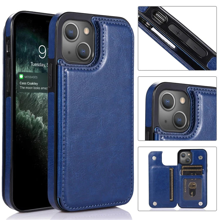 Wallet With Card Slot Leather Case For iPhone 15 14 Pro Max