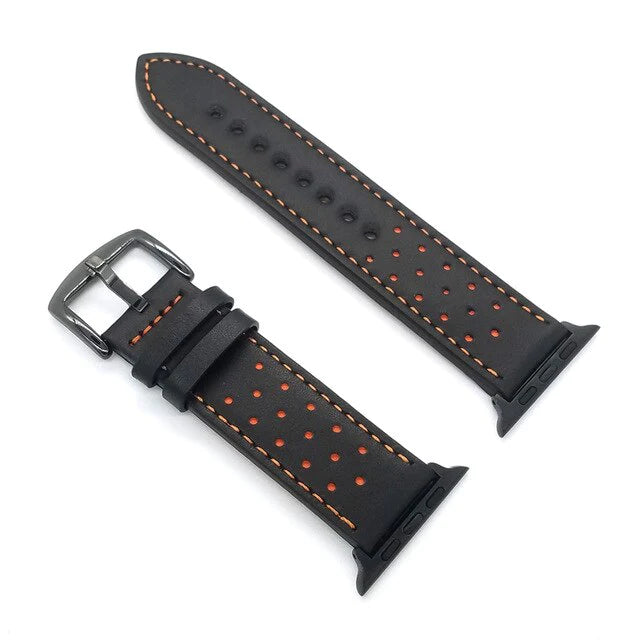 Perforated Leather Strap Band for Apple Watch