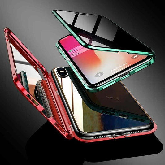 Anti Peep Antispy Magnetic Privacy Glass Case for iPhone